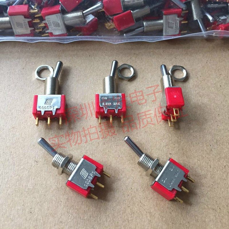 100SP1T1B1M1QEH进口美国E-SWITCH 钮子开关 3脚2档 0.4VA 摇臂