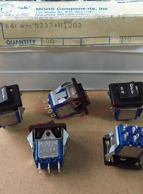 原装法国APEM 6脚2档 船型开关 电源按键开关 翘板开关 ON-OFF