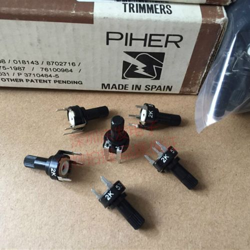 PT10LV10-202A原装西班牙电位器 可调电阻2K卧式箭头孔带手调柄