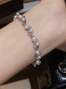 法式气质优雅不规则小众珍珠手链