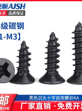 M1M1.2M1.4M1.7黑色沉头自攻螺丝钉KA铁电子小螺丝平头自攻螺丝