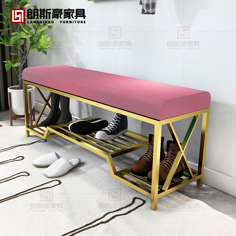 换鞋凳带软包坐垫家用轻奢门口入户小鞋柜卧室玄关鞋店鞋架北欧风
