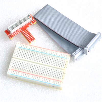 GPIO扩展DIY套件(连接线+优质400孔面包板+GPIO转接板)