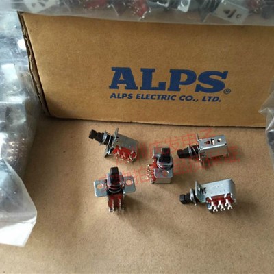 SPPJ225800原装日本ALPS 自锁开关直键琴键双排6脚方头带锁带耳朵
