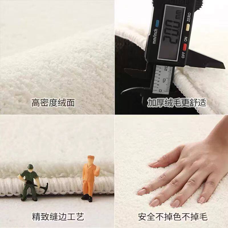 日系简约卧室圆形地毯长毛加厚客厅茶几垫吊篮T电脑椅床边地垫