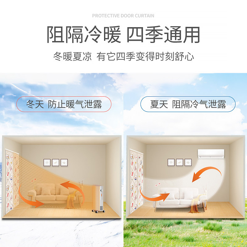 棉门帘冬季保暖防风加厚大门家用挡风防寒磁吸保温U卧室免打孔新