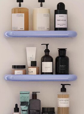 糖果色红色不锈钢置物架r浴室卫生间上墙收纳架多巴胺配色收纳架