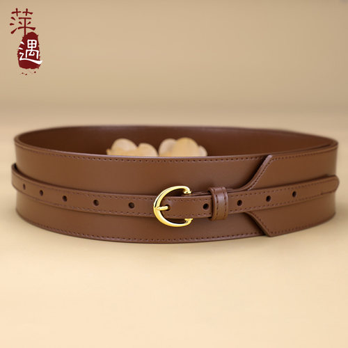 腰封女真皮牛皮休闲时尚百搭宽腰带装饰配毛衣裙外套风衣外搭皮带