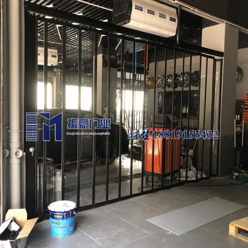 铝合金水晶透明折叠门 无尘贴膜车间专用隔断 夏天挡空调门帘屏风