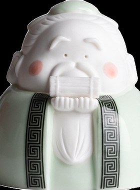 曲阜孔庙孔夫子像工艺陶瓷摆件中C式可爱教师节礼物书房桌面装饰