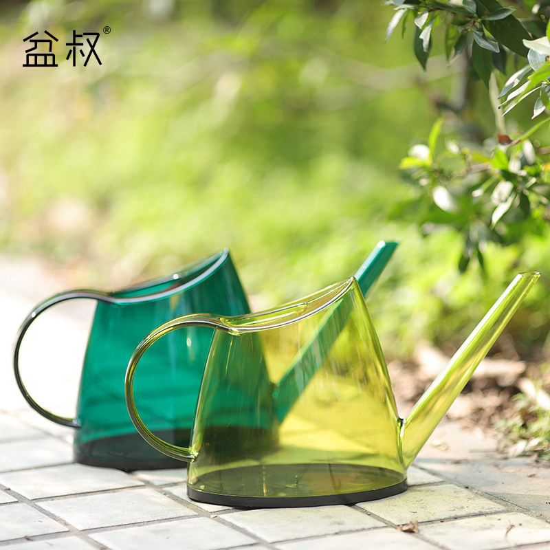 盆叔的店 椭圆透明长嘴浇水壶家庭园艺花卉绿植盆栽浇花器办公室