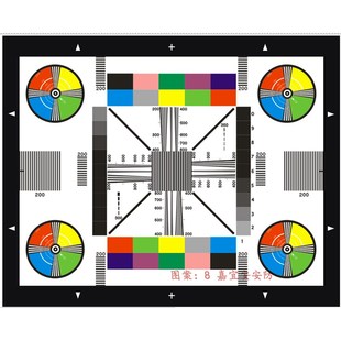 监控镜头调焦图 多功能综合测试卡 组装摄像机校焦对焦图纸40*30