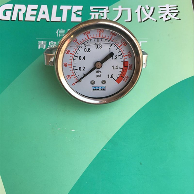 YTN60ZT卡子式压力表0.6,1,1.6,2.5等MPA青岛冠力特种仪器仪表厂