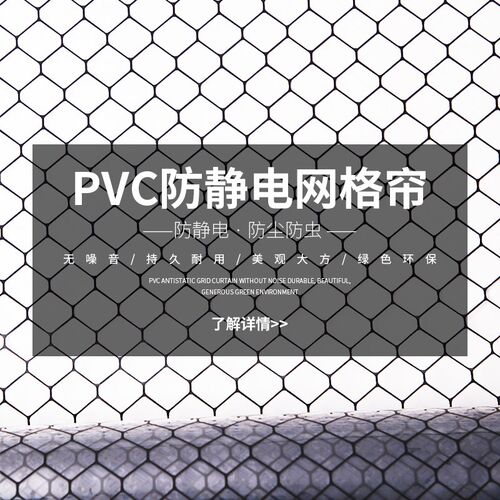 pvc防静电网格帘透明门帘无尘隔断帘子环保阻燃软帘洁净棚网格布