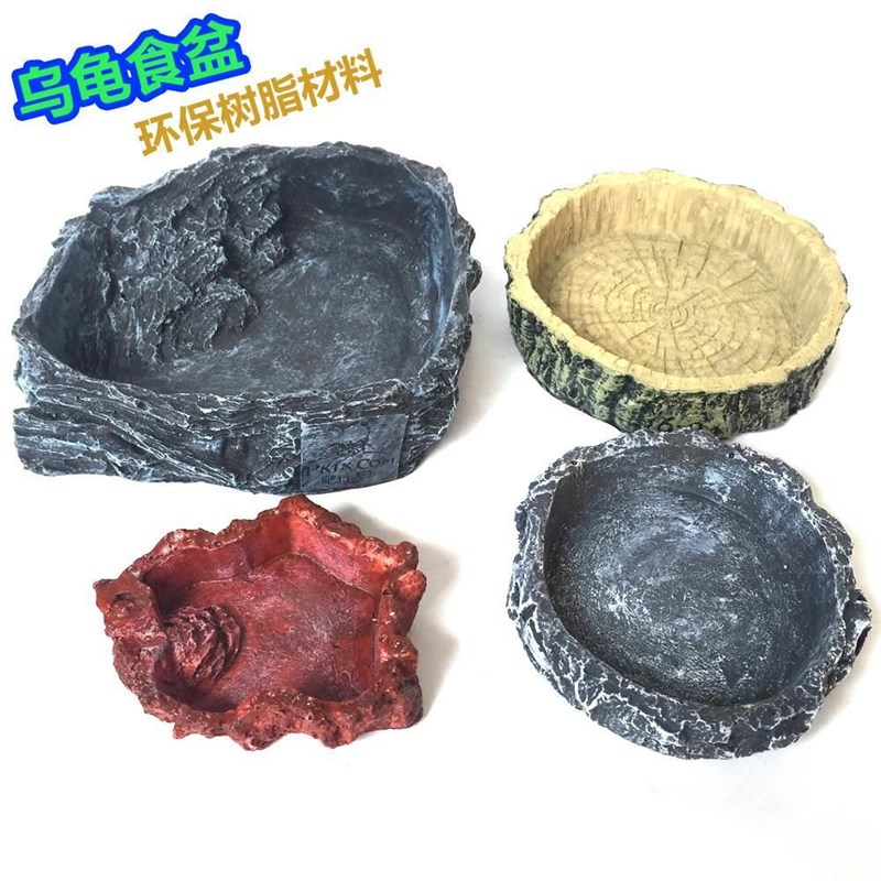 寄居蟹爬宠饲料盘喂食槽守宫黄缘食盆乌龟喂食器陆龟小水盆泡澡