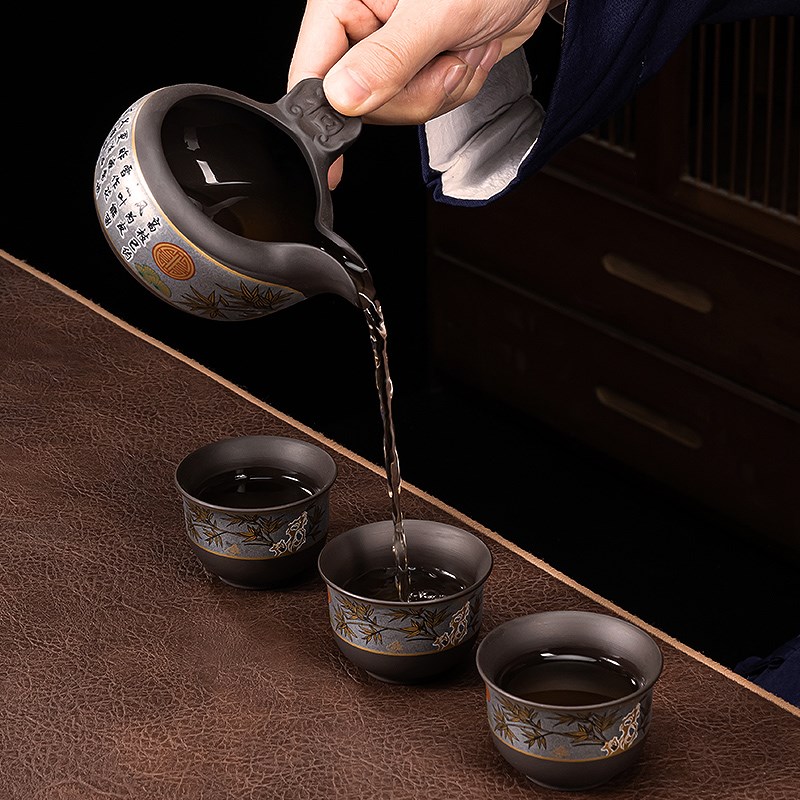 紫砂懒人自动茶具套装家用喝茶具防烫旋转泡茶壶功夫茶杯冲茶神器