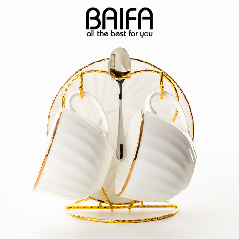 咖啡杯欧式小奢华6件套 英式骨瓷下午茶茶具套装优雅陶瓷咖啡套具