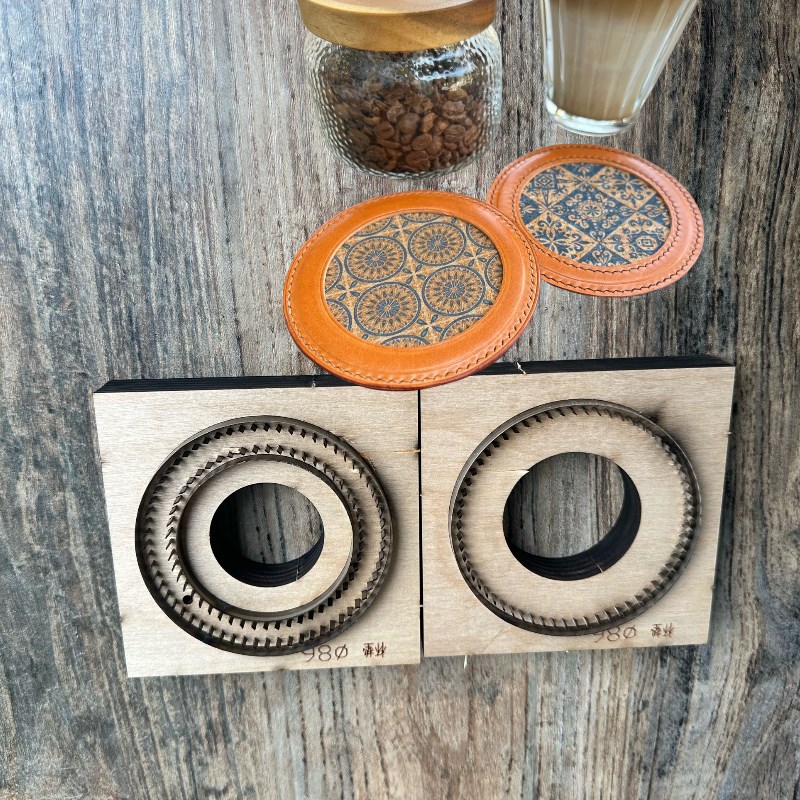 手工皮革杯垫切割刀模 圆形M方形刀模杯垫刀模