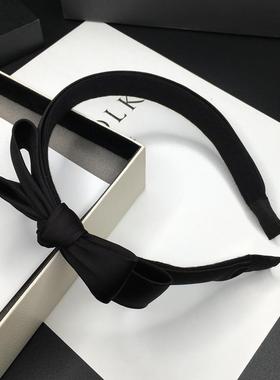 发箍女百搭外出蝴蝶结头箍黑色布艺简约气质时尚通勤压发发卡头饰