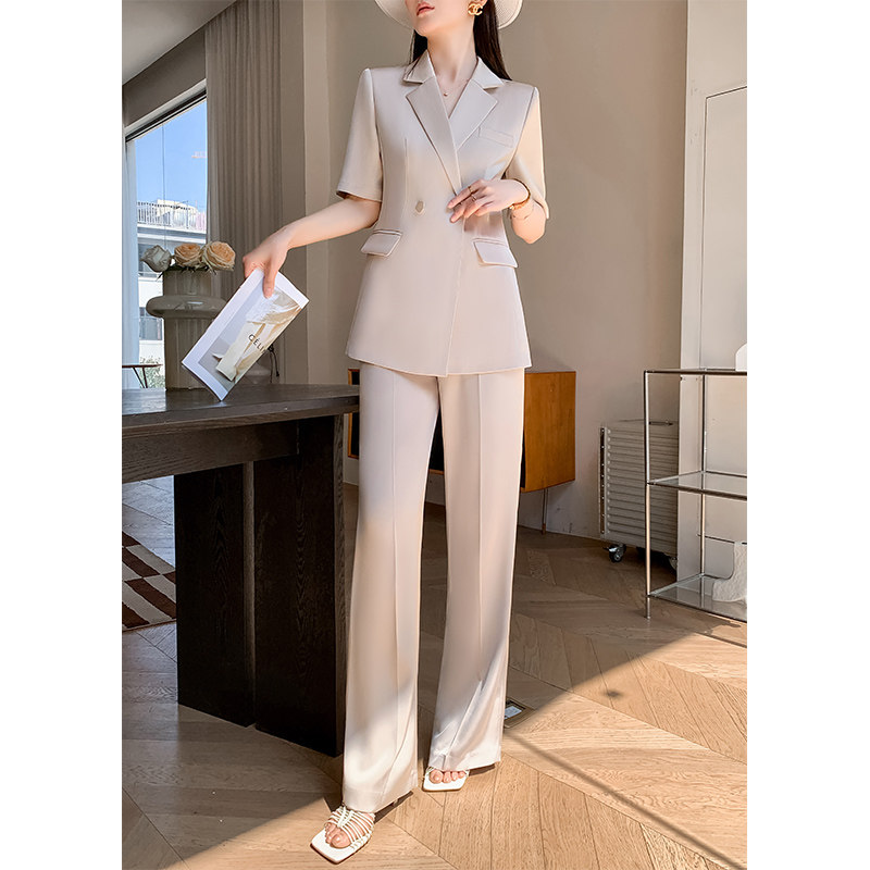 夏季西装套装女韩版修身2025新款时尚气质高级感休闲白色西服薄款