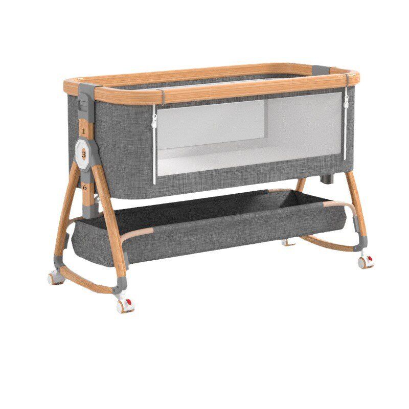 婴儿车床两用一体新生儿摇篮床可移动式可折叠婴儿多功能拼接大床