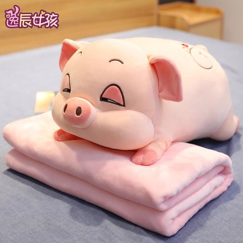 可爱仓鼠睡觉抱枕毯公仔布调娃娃玩偶老鼠空子绒毛玩具女生日