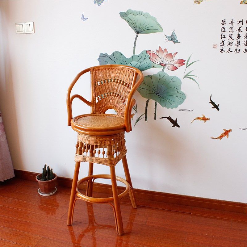 可旋转现代简约吧台椅子客厅阳台酒吧休闲椅高脚凳奶茶店旋转椅子