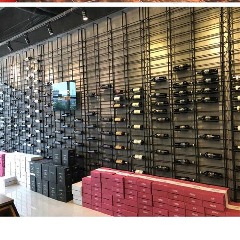 酒吧落地红酒柜展示架餐厅卡座红酒瓶G架子屏风壁挂酒架置物架装
