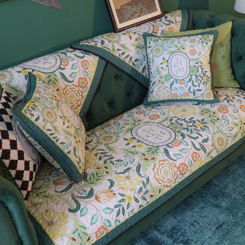 雨朵 美式莫里斯沙发垫布艺防滑沙发巾套四季通用真皮沙发坐垫子