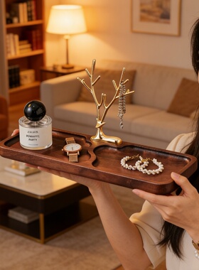 实木中古风玄关钥匙收纳架