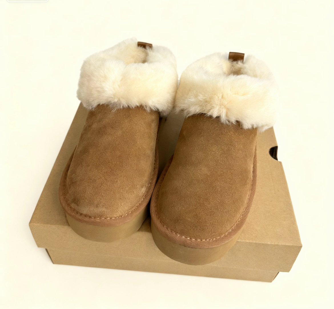 东莞u家同款雪地靴塔茨勒厚底羊皮毛一体加厚保暖一脚蹬冬季新款