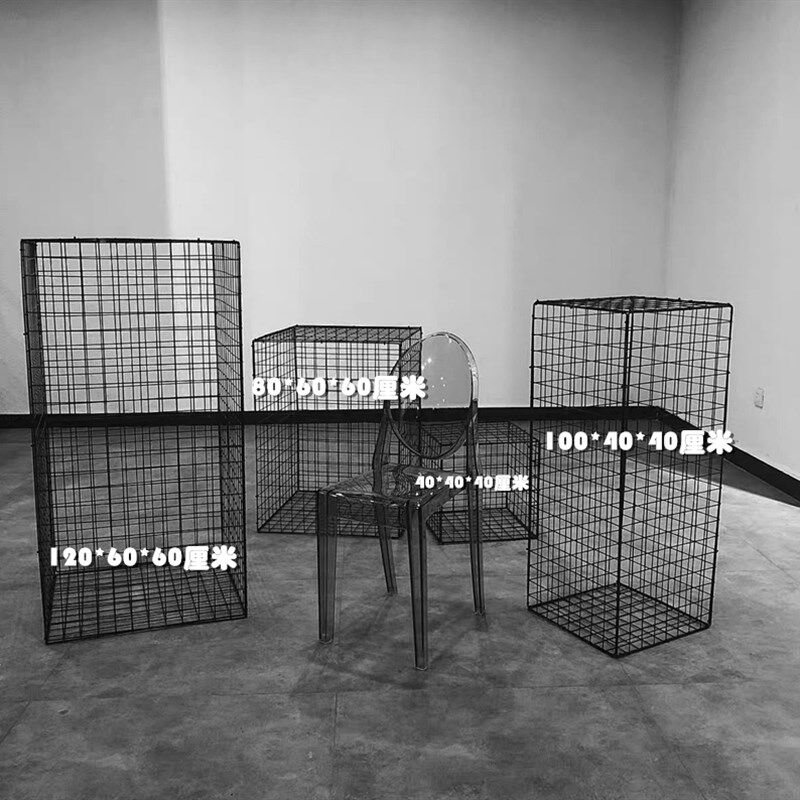 铁艺网格海洋球网红泡q面小食堂店铺装修门前立柱装饰展示台奶茶