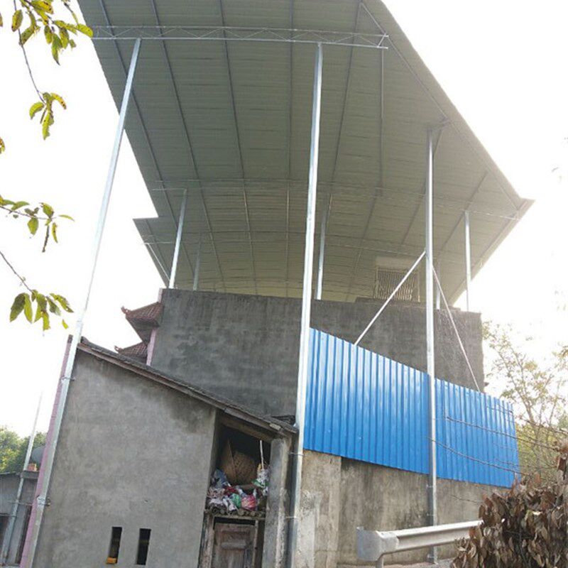 彩钢棚搭建定制雨棚温室钢结构设计安装彩色钢瓦生产天台防水棚