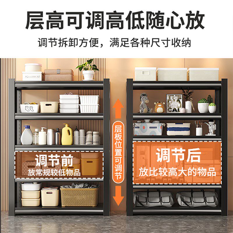 货架家用多层落地阳台架子超市展示架仓库收纳架多功能调节储物架