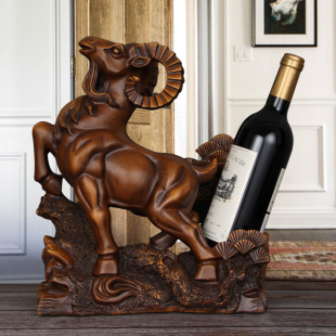 生肖羊红酒架客厅酒柜装饰葡萄酒瓶酒托创意家居山羊红酒架置物架
