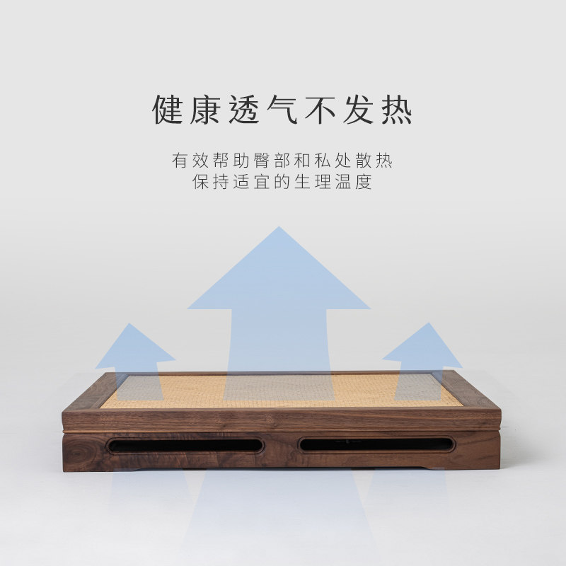 坐忘禅垫打坐禅修坐垫榻榻米垫盘坐禅凳I实木藤编透气藤席冥想垫
