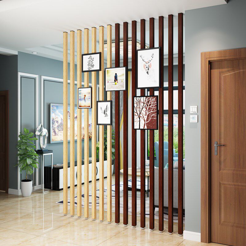 铝合金屏风隔断餐厅客厅铁艺柱子卧E室立柱竖条格栅装饰玄关免打