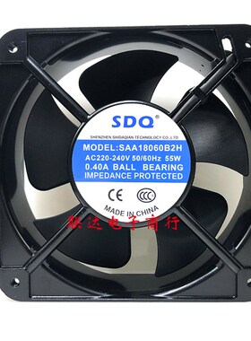 全新SDQ SAA18060B2H AC 220V 20W 0.40 18厘米散热机柜风扇18060