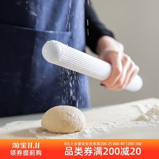 日本进口Cakeland浮雕擀面杖浮点面包排气棒擀面棍烘培工具不粘