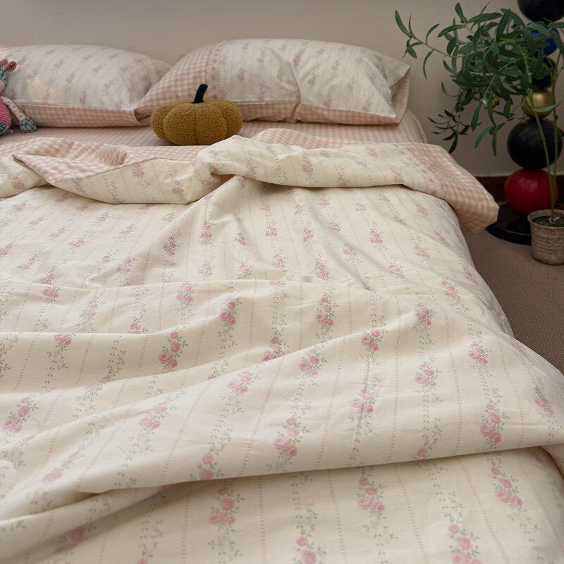 田园风小碎花h夏被四件套全棉空调被单人宿舍薄被子被芯夏凉被