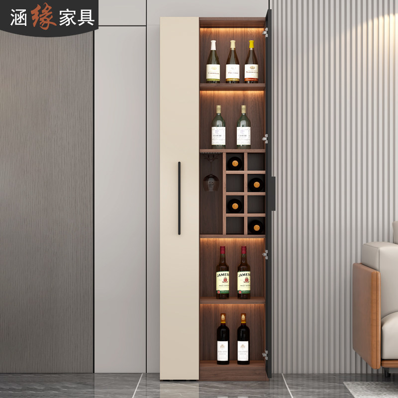 玻璃酒柜客d厅靠墙展示柜现代简约家用餐边柜置物架小型酒架储物