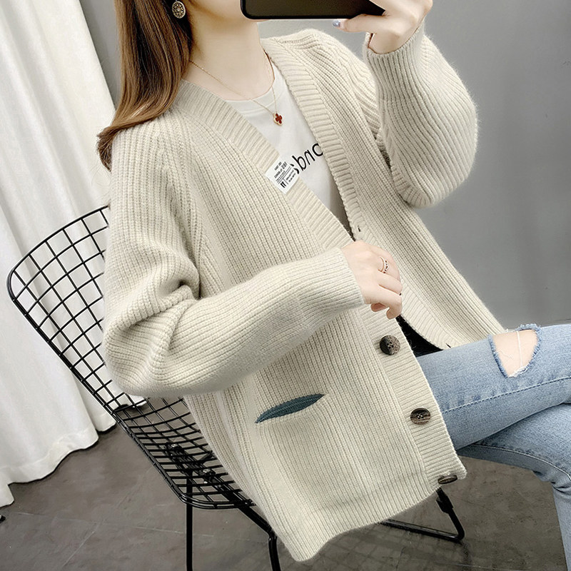 韩国女士开衫毛衣秋冬装2023年新款春款女装宽松针织外套女春秋潮