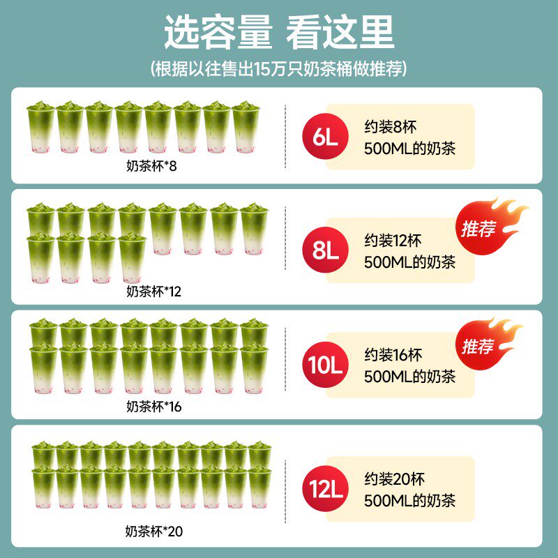 不锈钢奶茶保温桶全白奶茶桶r茶桶商用手提汤桶6L/8L/10L定制logo