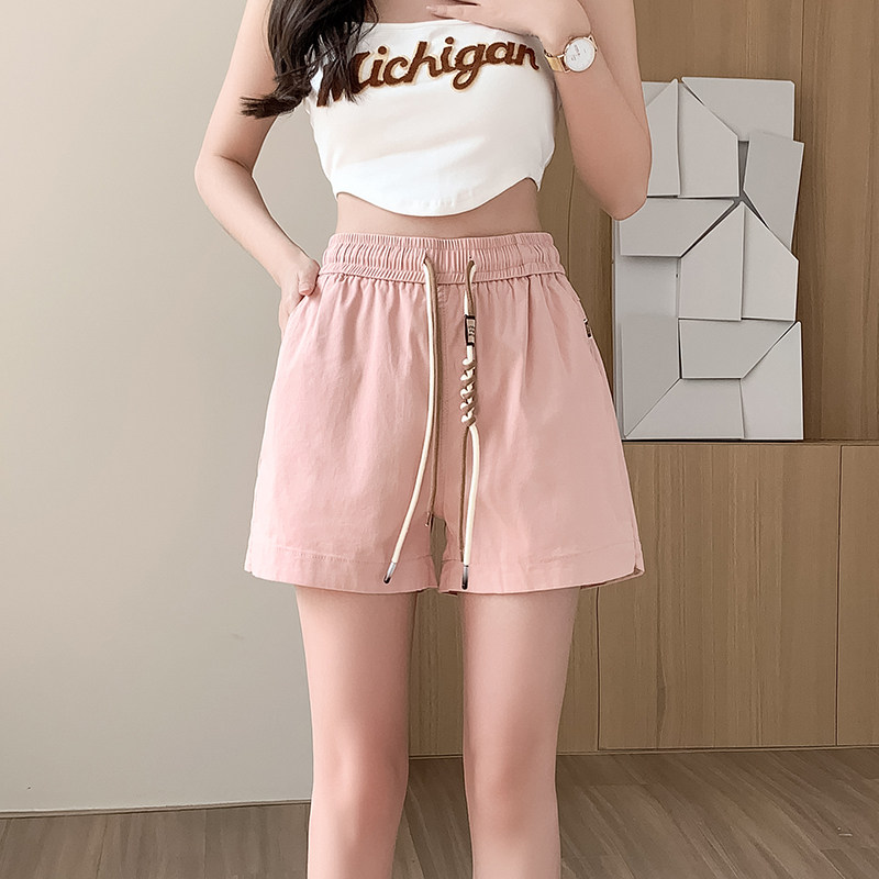 休闲高腰牛仔薄款短裤女2025夏季百搭时尚松紧宽松显瘦阔腿短裤