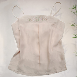肩带可调春夏内搭宋抹背心吊带宋制纯色大码 日常汉服复古女绣花薄
