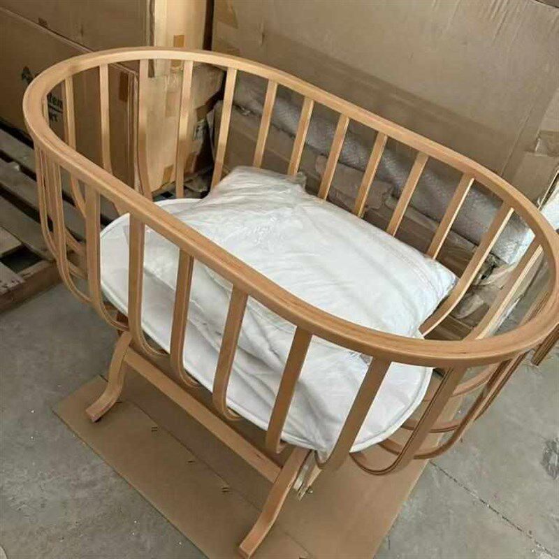 婴儿床实木拼接大床多功能可移动宝宝小圆M床0-6岁新生床摇篮