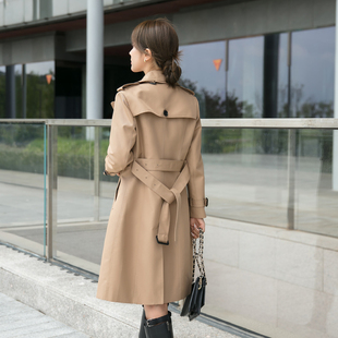 秋冬新款经典英伦风衣女士中长版小个子收腰休闲显瘦高级大衣外套