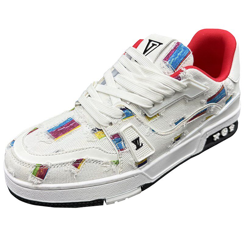 男鞋2025夏季休闲鞋男士大码透气运动鞋L防滑时尚百搭男款潮流板