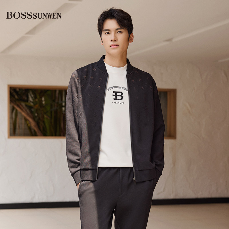 BOSSSUNWEN莫代尔男士针织外套