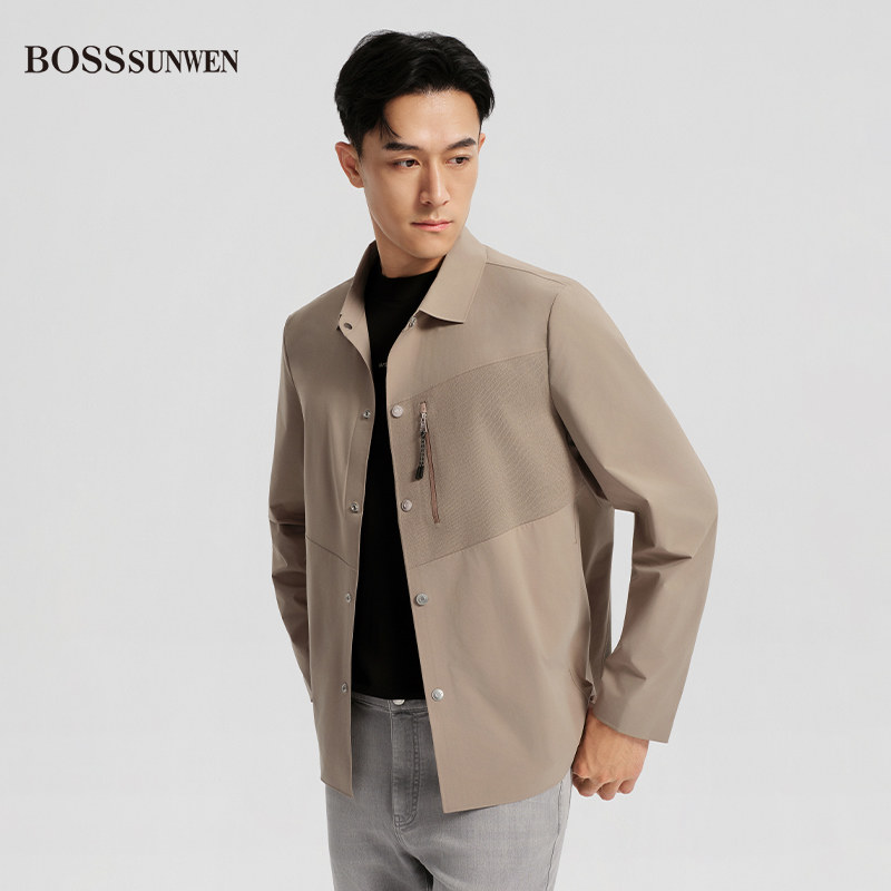 BOSSSUNWEN男士商务休闲翻领夹克